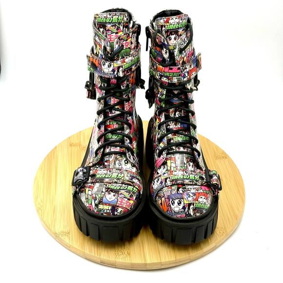 Current Mood Reckless Adventure Combat Boots Anime Design - Size 7 - Picture 3 of 16